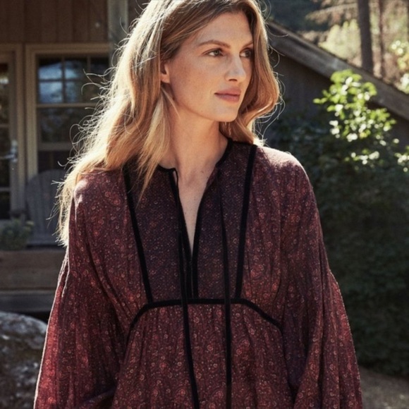 DOEN Azalea Floral Print Knee-Length Dress Sz S/Small - Picture 2 of 6